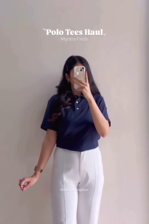 Navy Polo T-Shirt with White Pants – Smart Casual Streetwear Haul Look