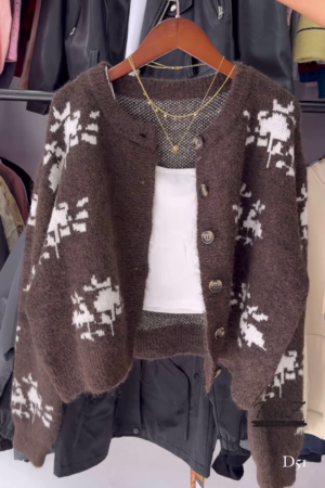 Fuzzy Nordic Button Cardigan – Ultra‑Cozy, Winter‑Chic Layers ❄️🧶