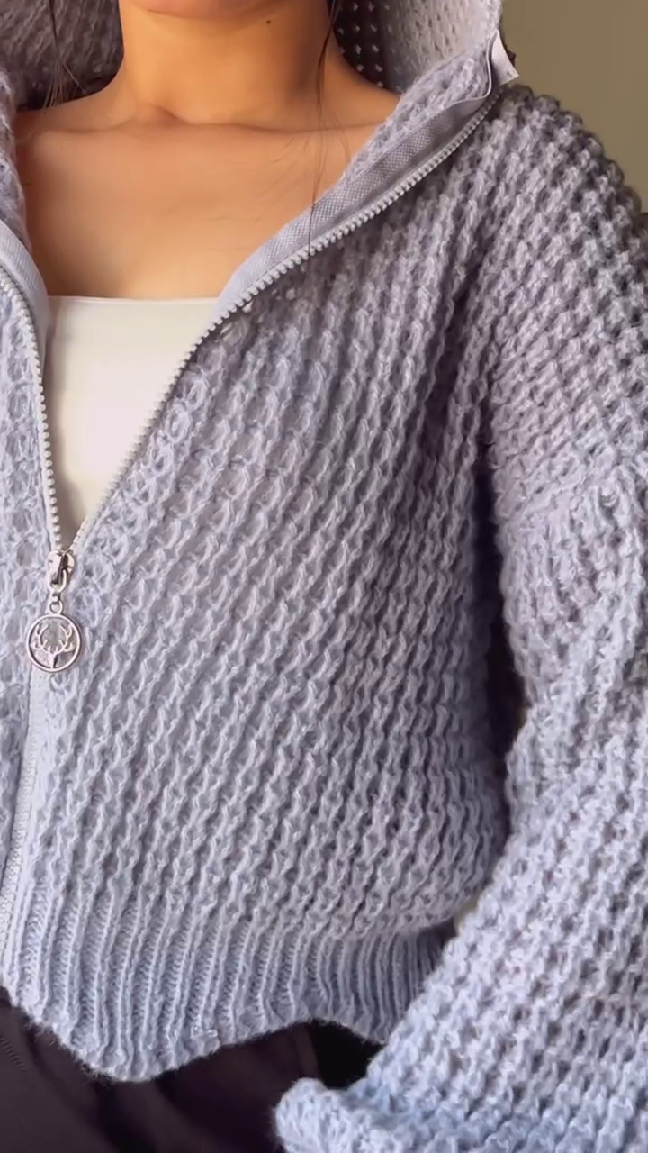 Graphic & Zip-Up Knit Sweater Combos 🧶 With Light Blue Jeans – Heart, Flame, Stripe & Charm Zip Variants - Image 2