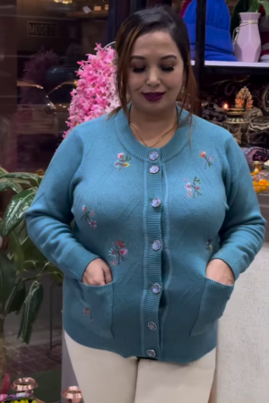 Embroidered Knit Cardigans 🧥🌸 – Available in 10 Vibrant Colors with Floral & Textured Detailing