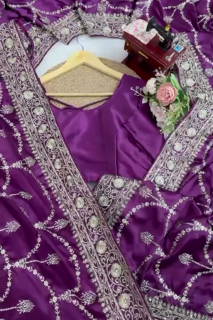 Royal Purple Embroidered Anarkali Suit