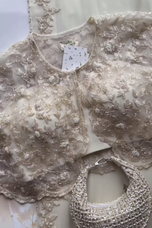 Ivory Embroidered Cape Jacket with Matching Dress