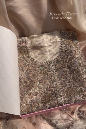 Brocade Tissue Handcrafted Ensemble – Regal Elegance
