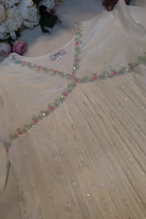Lavender Floral Embroidered Kurta Set