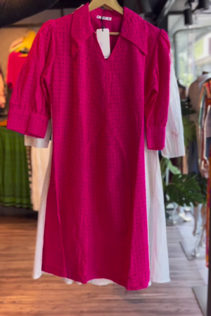 Sunshine Yellow Embroidered Cotton Midi Dress