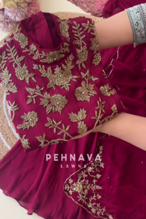 Regal Maroon Embroidered Kurta Set with Luxe Detailing