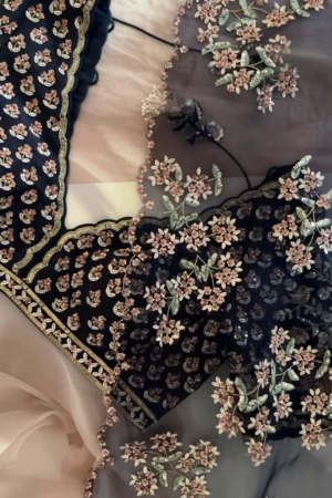 Midnight Bloom Embroidered Lehenga Set