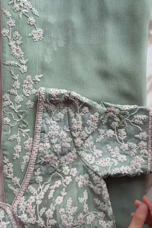 Mint Elegance Embroidered Suit Set