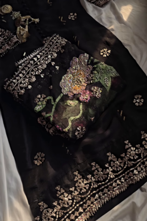 Midnight Bloom Black Embroidered Ensemble