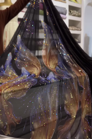 Midnight Mirage Embellished Fabric