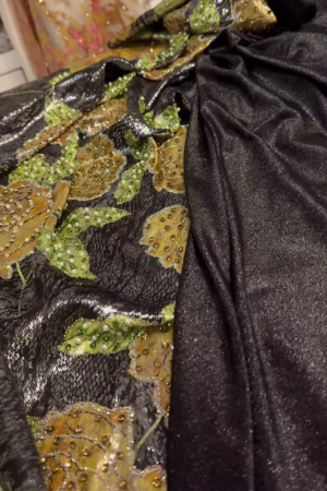 Golden Bloom Luxe Jacquard Fabric