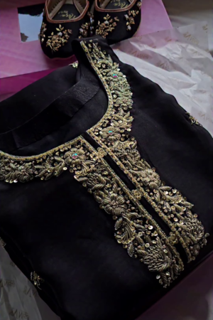 Midnight Elegance Black Kurta Set