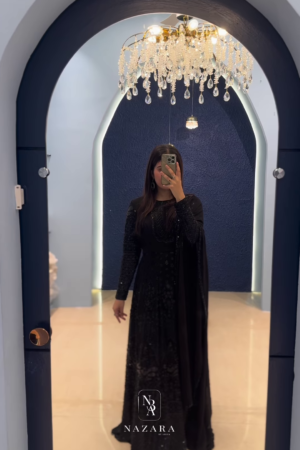 BLACK EMBELLISHED ETHNIC GOWN