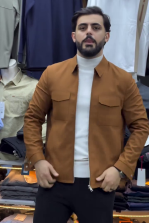 BROWN STRUCTURED CASUAL JACKET