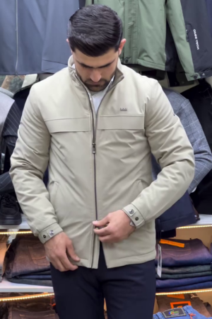 LIGHT BEIGE MAGO ZIP-UP JACKET