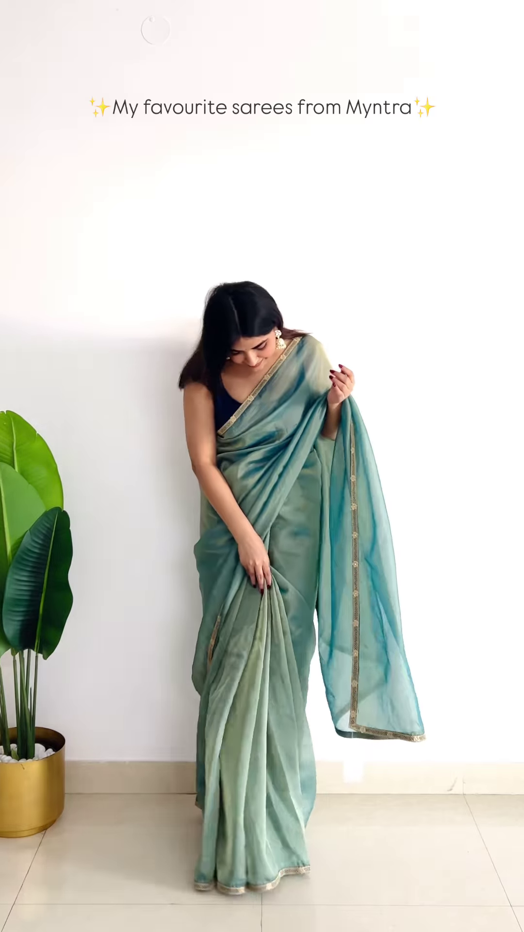 Navy Blue Embroidered Border Saree with Matching Blouse – Elegant Ethnic Wear - Image 3