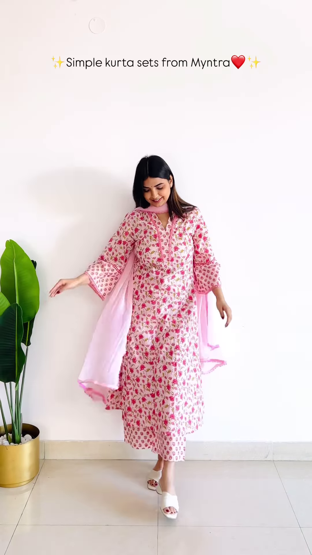 Pink Floral Printed Kurta Set with Dupatta – Elegant & Comfortable Ethnic Wear