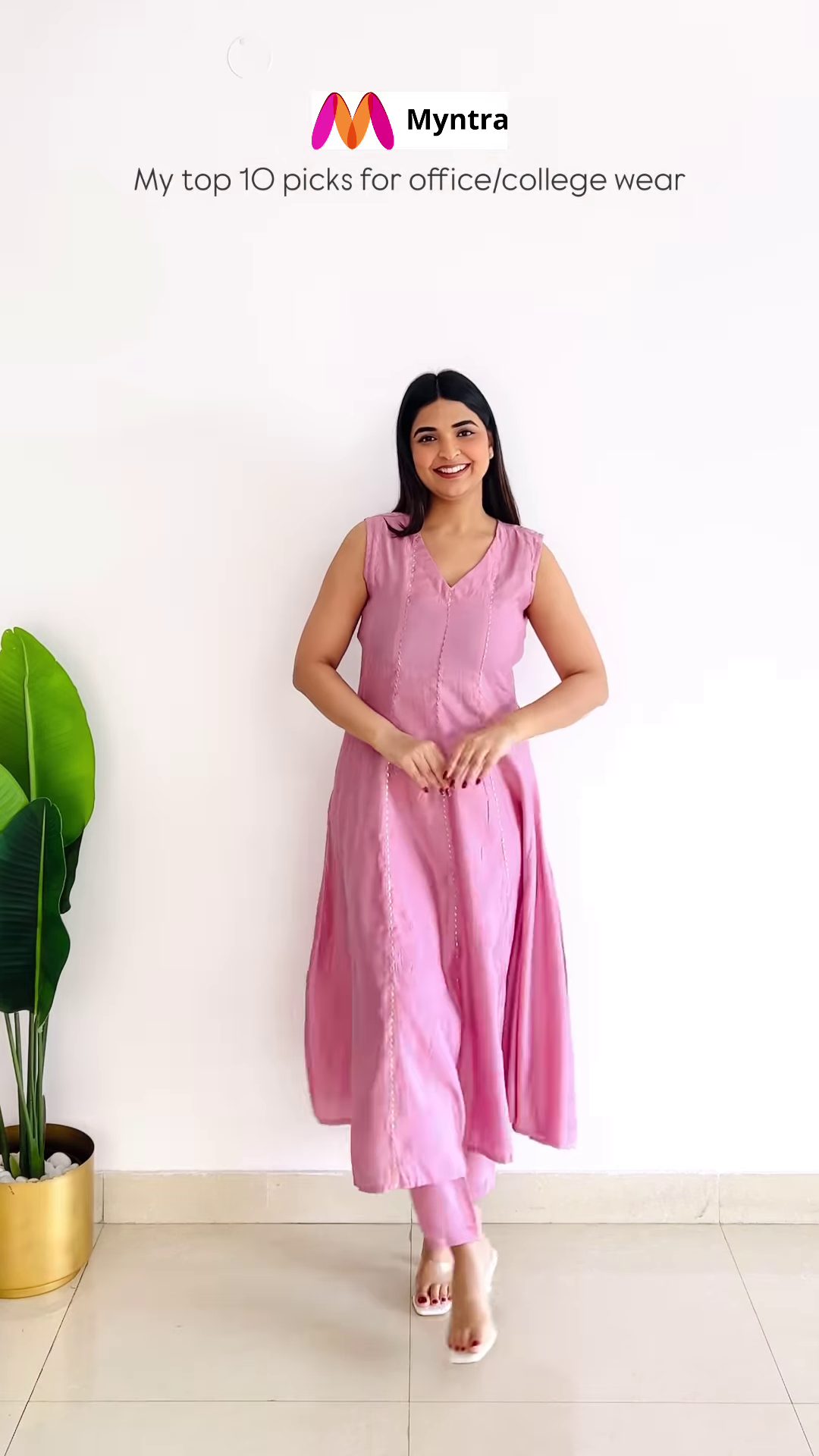 Pink Sleeveless Printed Kurta Set – Chic & Comfortable Ethnic Wear - Image 4