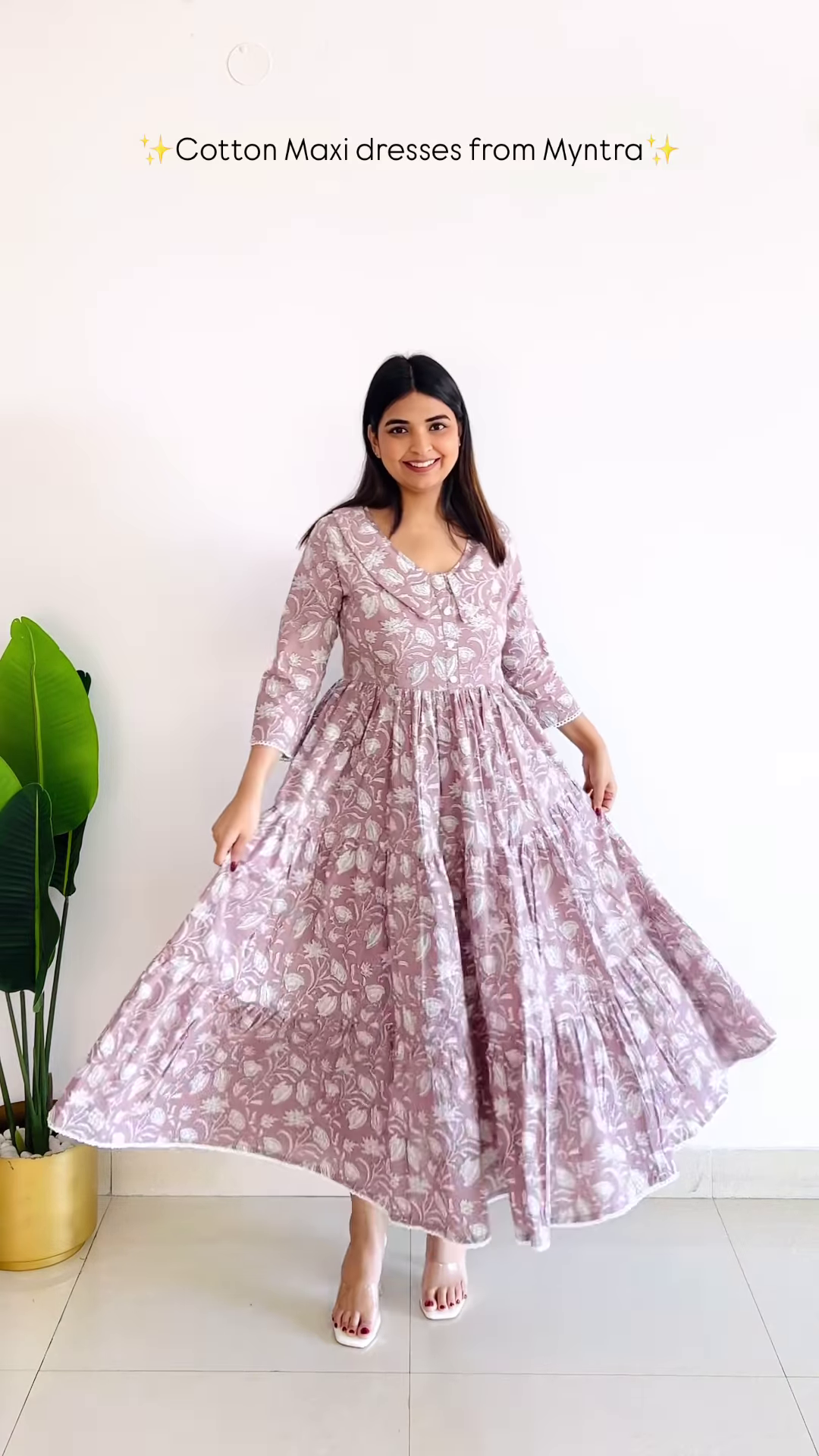 Floral Print Cotton Maxi Dress – Breezy & Elegant Ethnic Wear