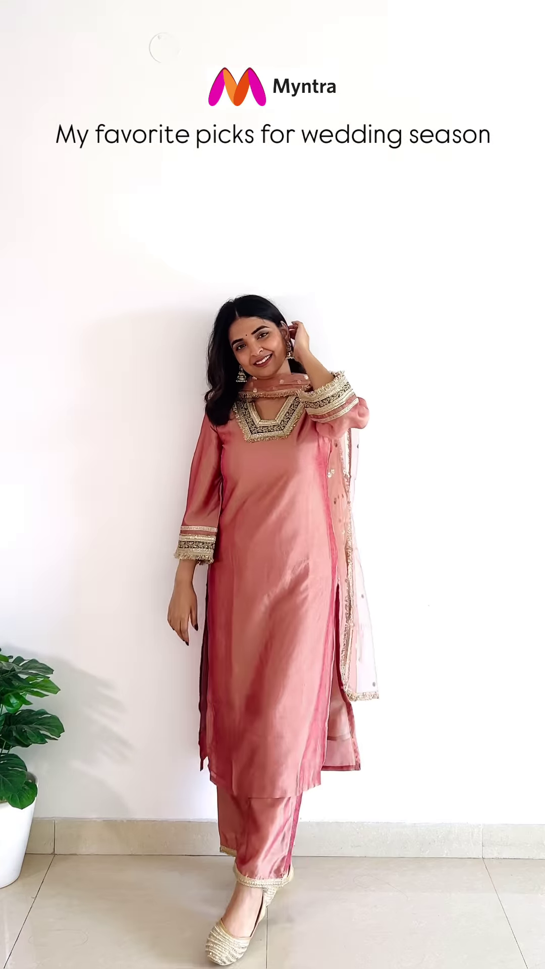 Red Floral Anarkali Kurta Set with Green Dupatta – Wedding Edition - Image 2