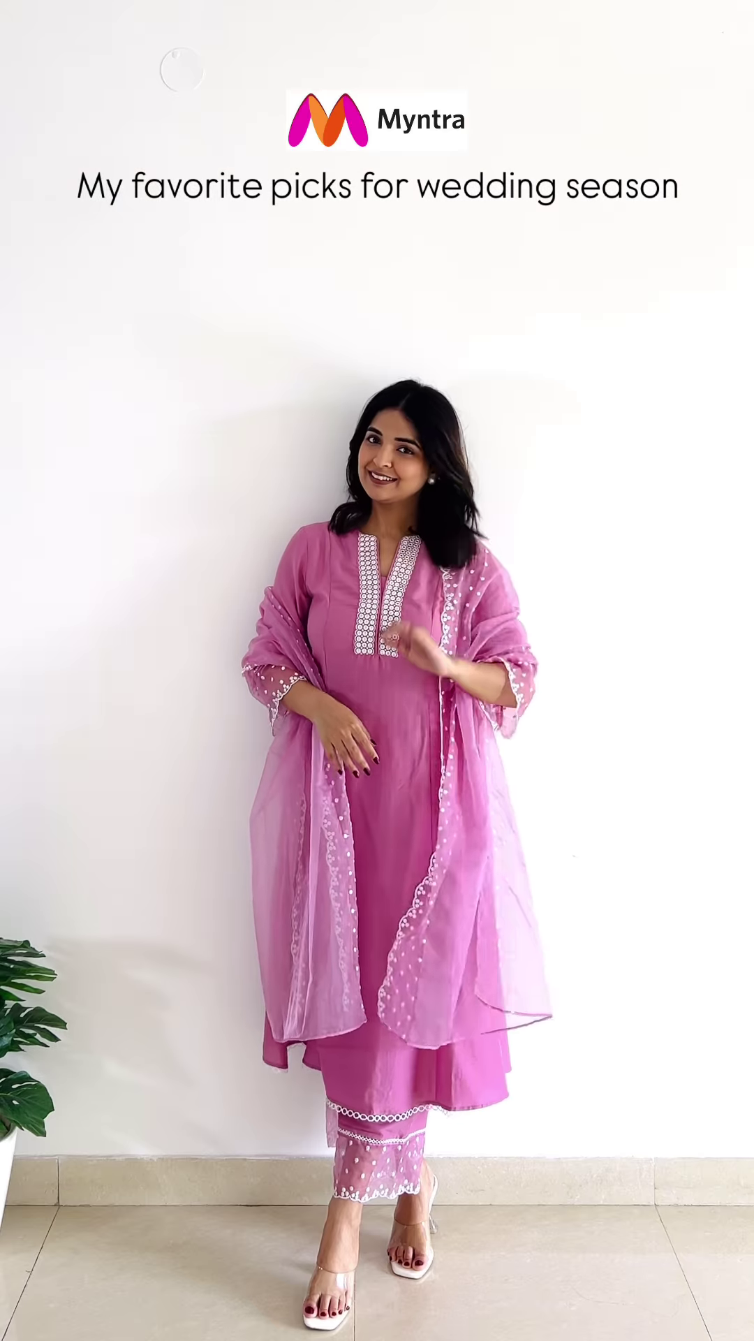 Red Floral Anarkali Kurta Set with Green Dupatta – Wedding Edition - Image 11