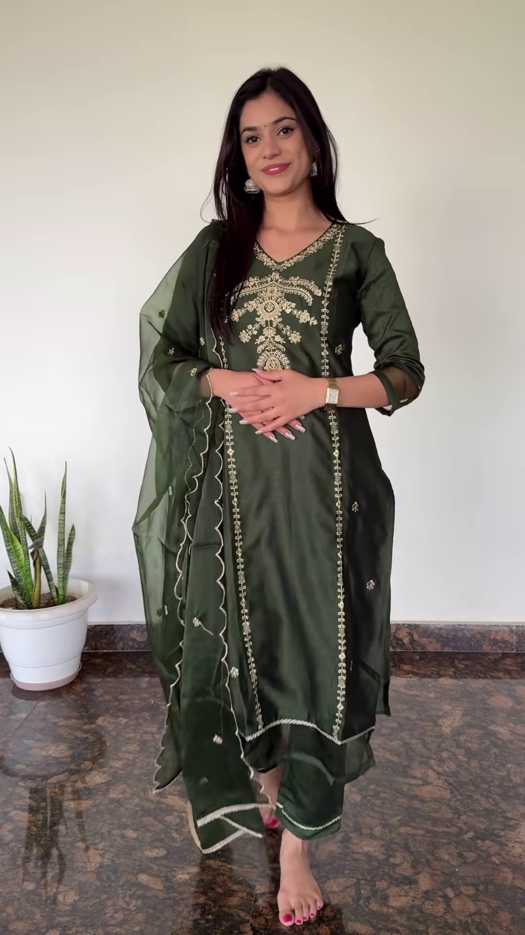 Royal Purple Embroidered Kurta Set with Dupatta – Ethnic Elegance - Image 2