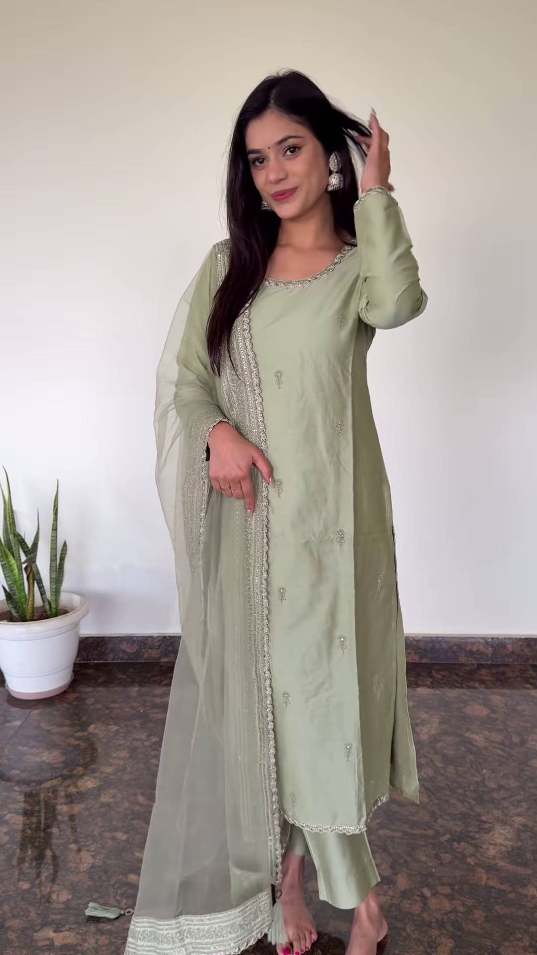 Royal Purple Embroidered Kurta Set with Dupatta – Ethnic Elegance - Image 5