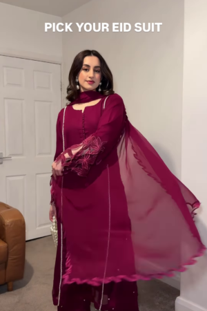 Plum Elegance Embroidered Eid Suit – A Timeless Statement