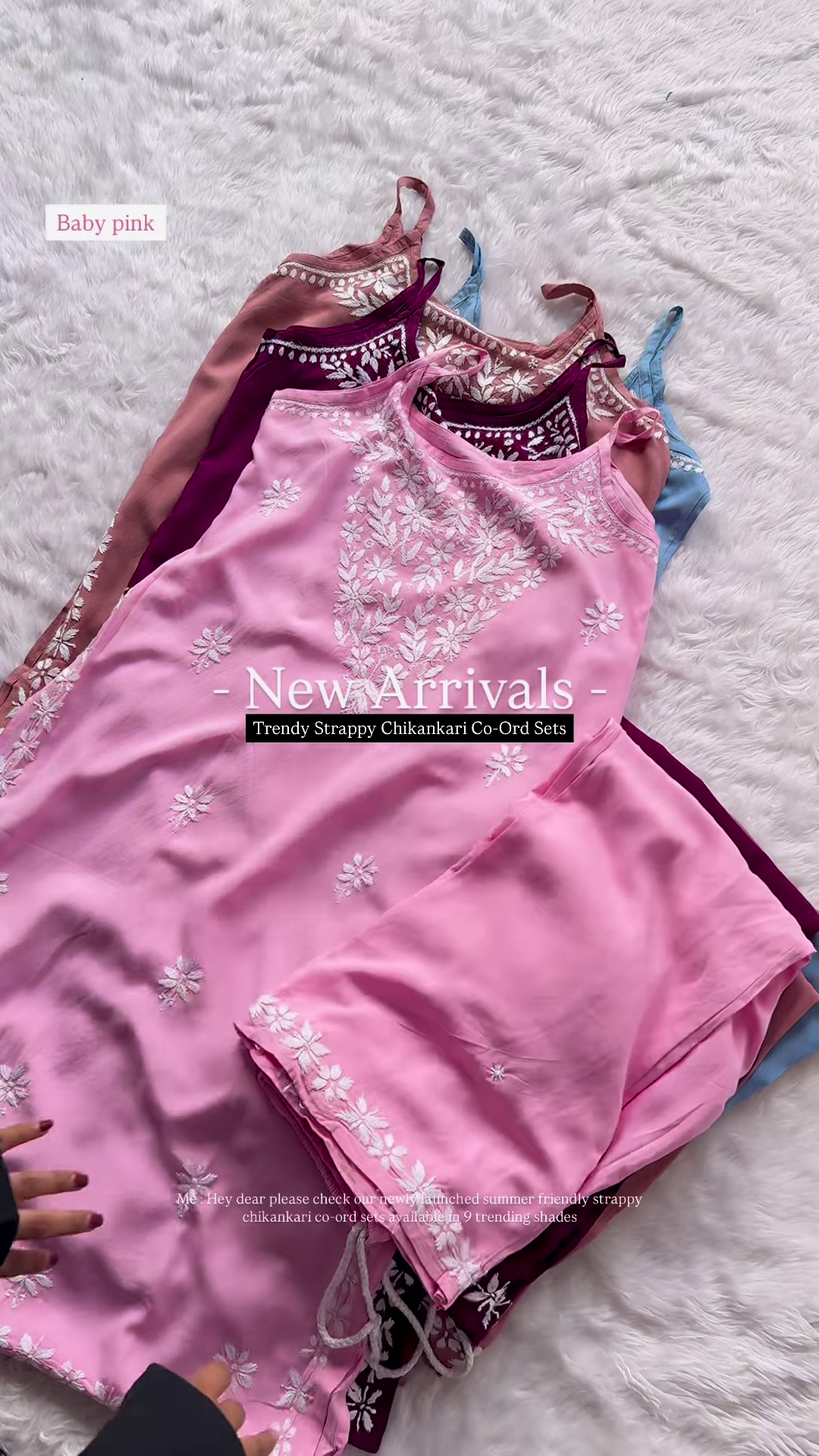 Nude Coral Strappy Chikankari Co-Ord Set - Image 2