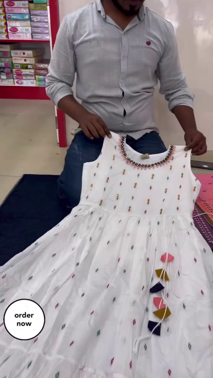 Elegant White & Ombre Multicolor Anarkali Dress β Festive Charm