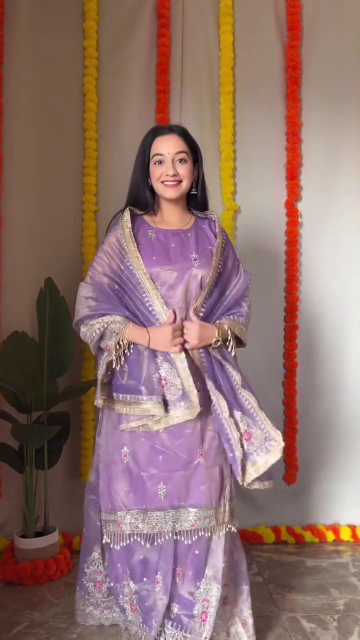 Lavender Embellished Salwar Kameez Set