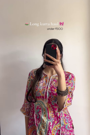 Vibrant Paisley Print Long Kurta – A Splash of Colors