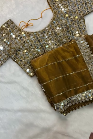Golden Mirror-Work Lehenga Set