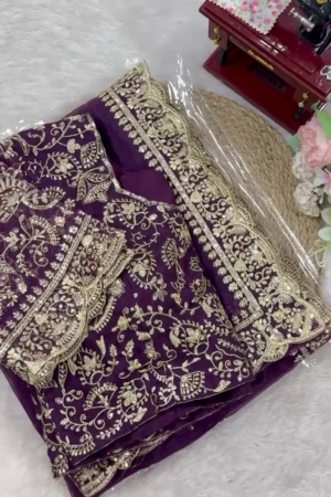 Royal Purple Heavy Embroidered Suit