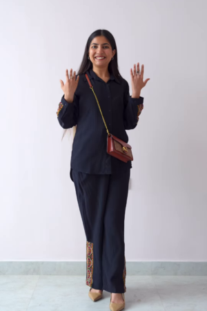 Elegant Black Embroidered Co-Ord Set