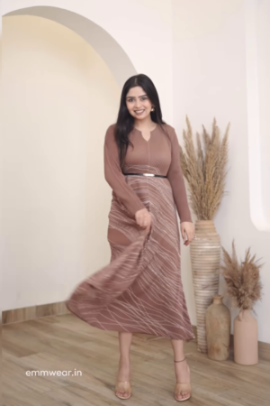 Luxe Brown Flowing Maxi Dress