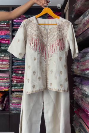 Elegant White Embroidered Co-Ord Set