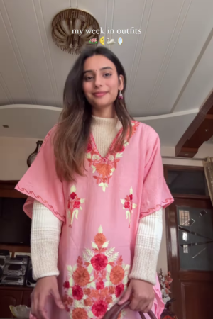 Elegant Off-White Embroidered Winter Kurta