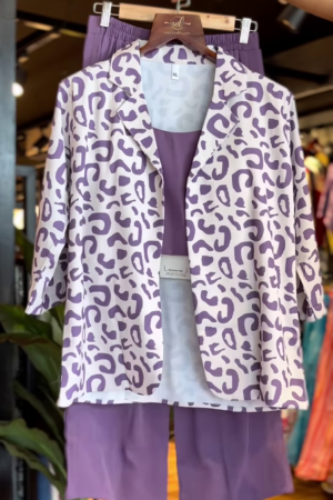 Lavender Luxe Three-Piece Printed Co-ord Set