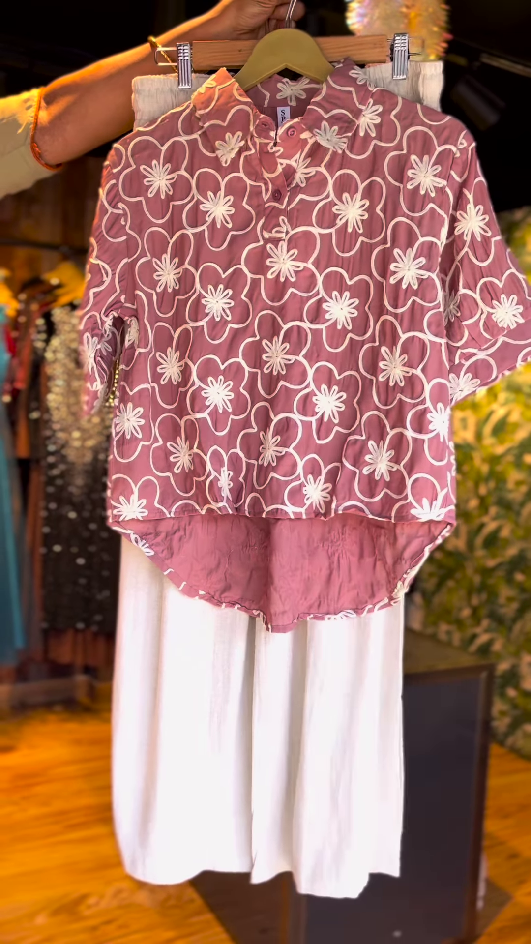 Mauve Blossom Floral High-Low Co-Ord Set (2-Piece)