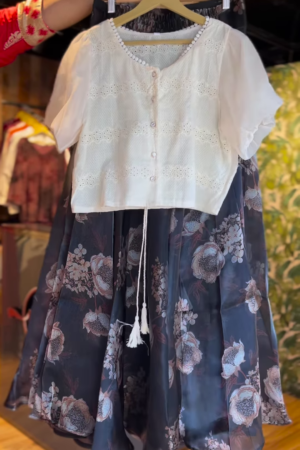 Moonlit Garden: Vintage Charm Skirt Set