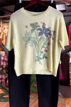 Botanical Breeze: Knit Tee & Tapered Pant Set
