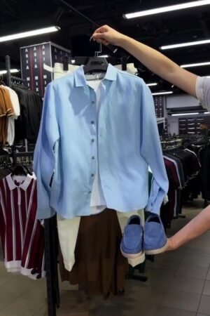 Urban Minimalist Men's Co-ord Set with Matching Loafers – Available in Light Blue, Black, Maroon & White