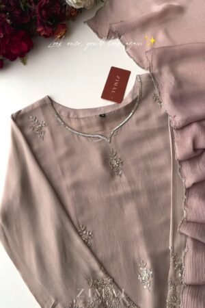 Ethereal Embellished Silk Kurta Set – Available in Dusty Rose & Warm Sand