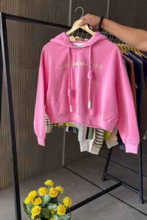 Contemporary Chic Cropped Pullovers & Hoodies Collection – Available in Pink, Olive Green, Beige, Navy Blue, Grey, & Tan