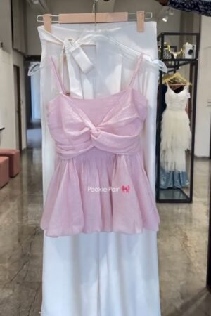 Twist & Twirl Peplum Co-ord Set – Available in Dusty Pink, Deep Burgundy, Pristine White, Sage Green & Midnight Black