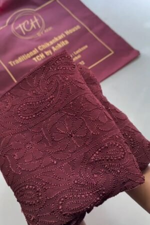 Regal Maroon Chikankari Silk Ensemble