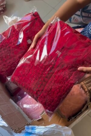 Exquisite Lucknowi Chikankari Embellished Kurta – Available in Vibrant Red & Soft Dusty Pink