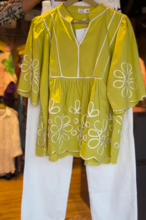 Citrus Pop: Lime Green Peplum Co-Ord Set