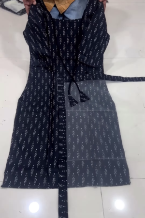 V-Neck Ethnic Motifs A-Line Midi Dress
